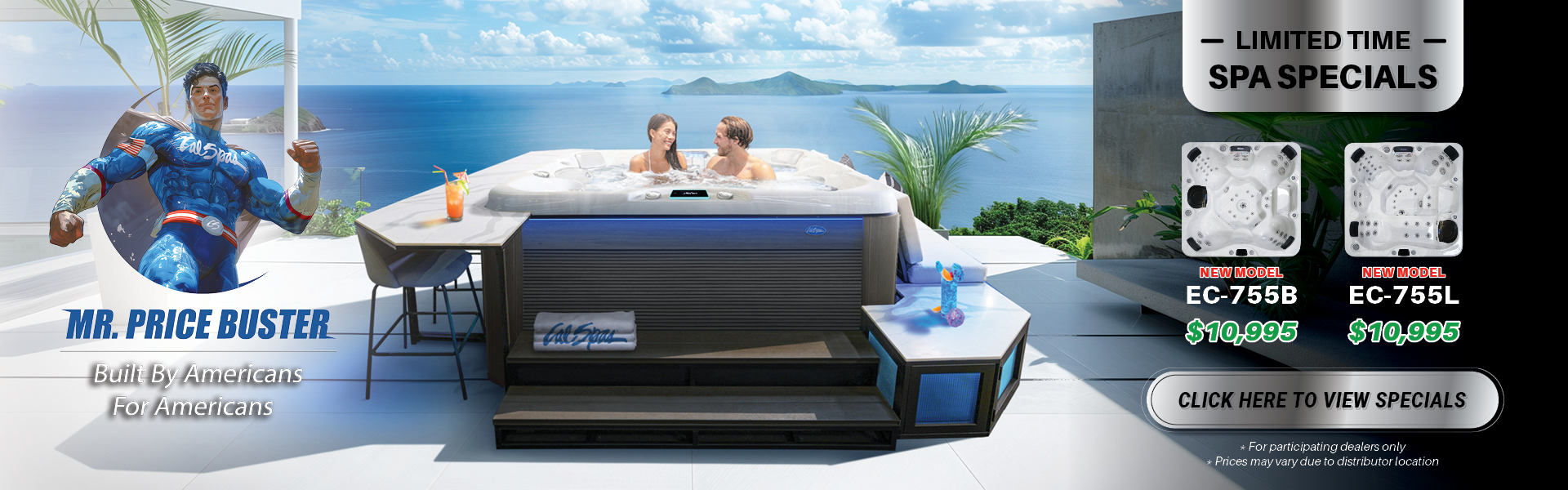 Calspas hot tub being used in a family setting - Westville