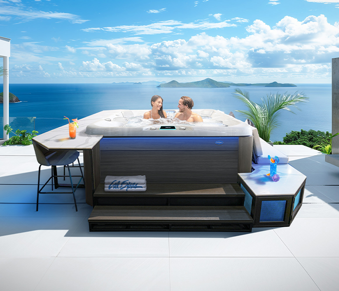 Calspas hot tub being used in a family setting - Westville